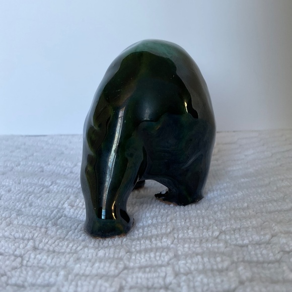 Vintage Evangeline Pottery Ceramic Green Drip Glaze - Bear - Picture 6 of 16